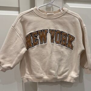 Zara Cream sweatshirt with corduroy details